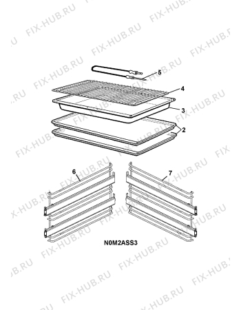 Взрыв-схема плиты (духовки) Husqvarna Electrolux QSG6235W 400V - Схема узла H10 Oven Furniture, Users manual